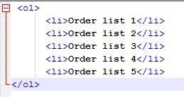 HTML Order List tag