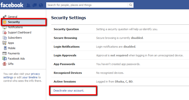 How To Deactivate A Facebook Account - Code Exercise