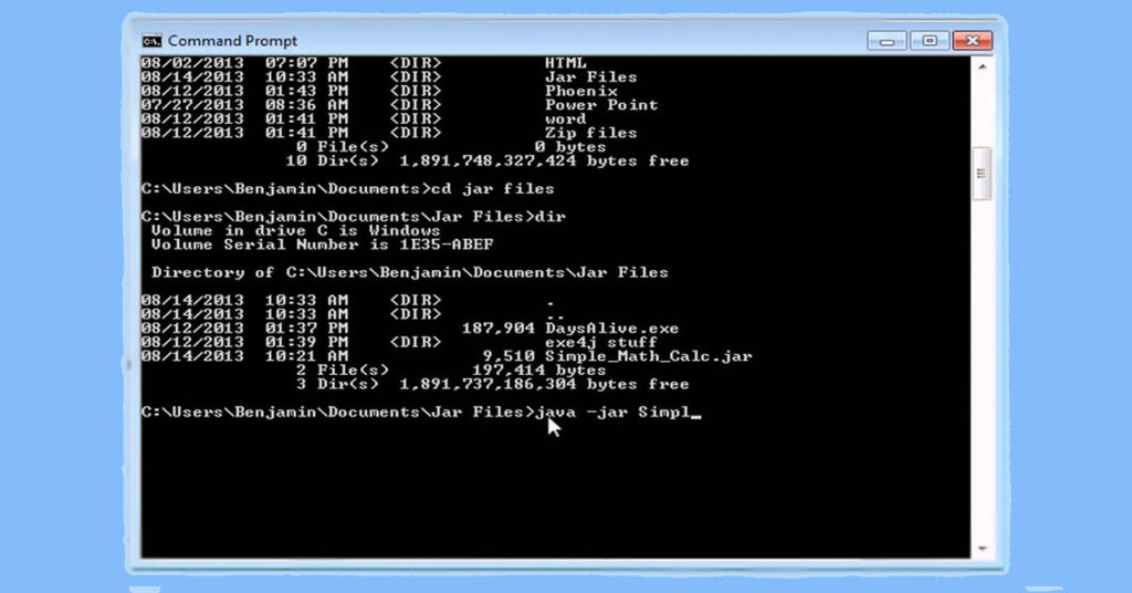 Create jar file in java using command prompt | Code Exercise