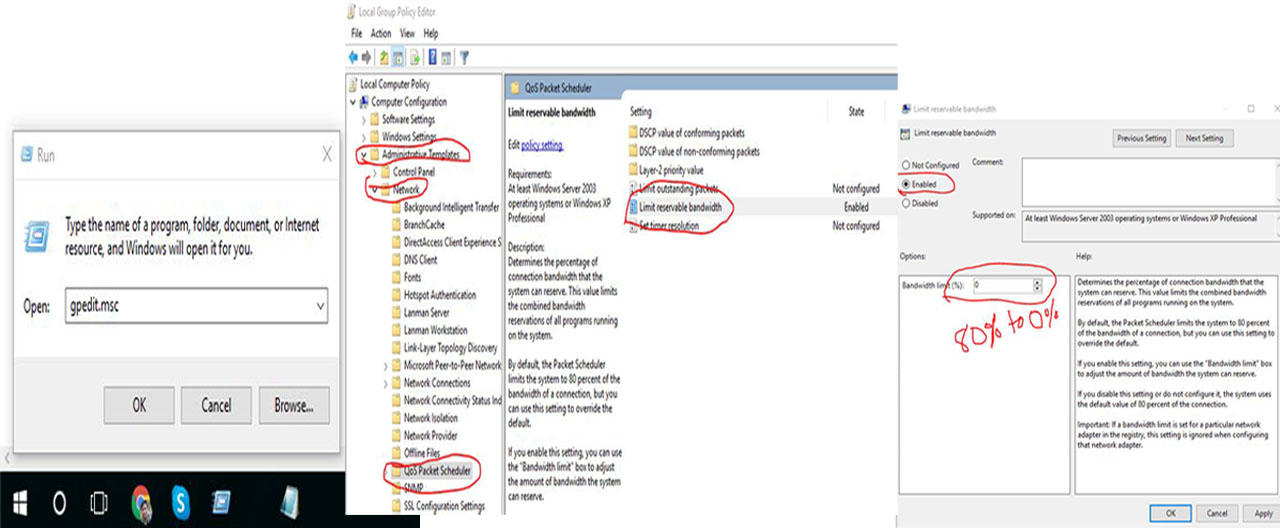 Enable the reserved bandwidth limit