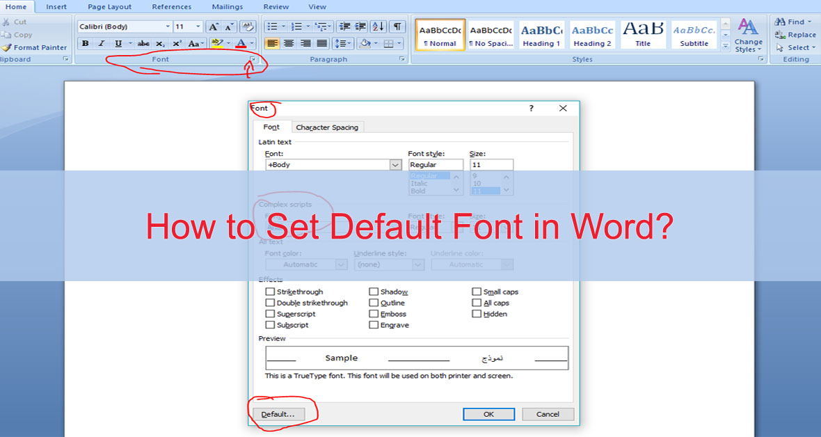 How To Change Default Font In Word 2016